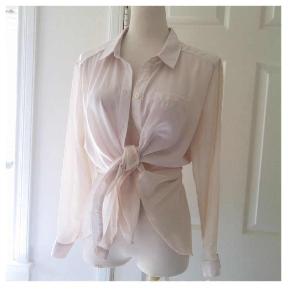 Free People Buttonup High Low Blouse